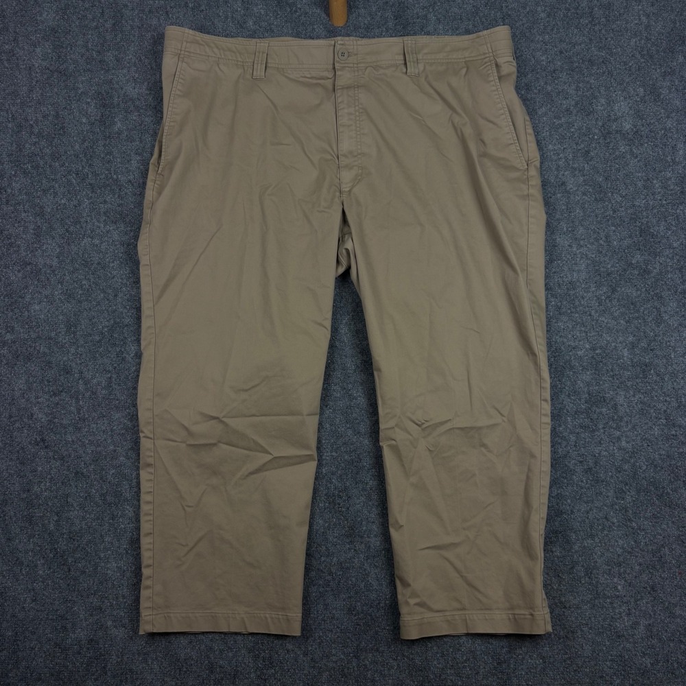 Oak Hill Tech Pants Mens 48x28 Khaki Tan Straight Fit DXL Performance Chino